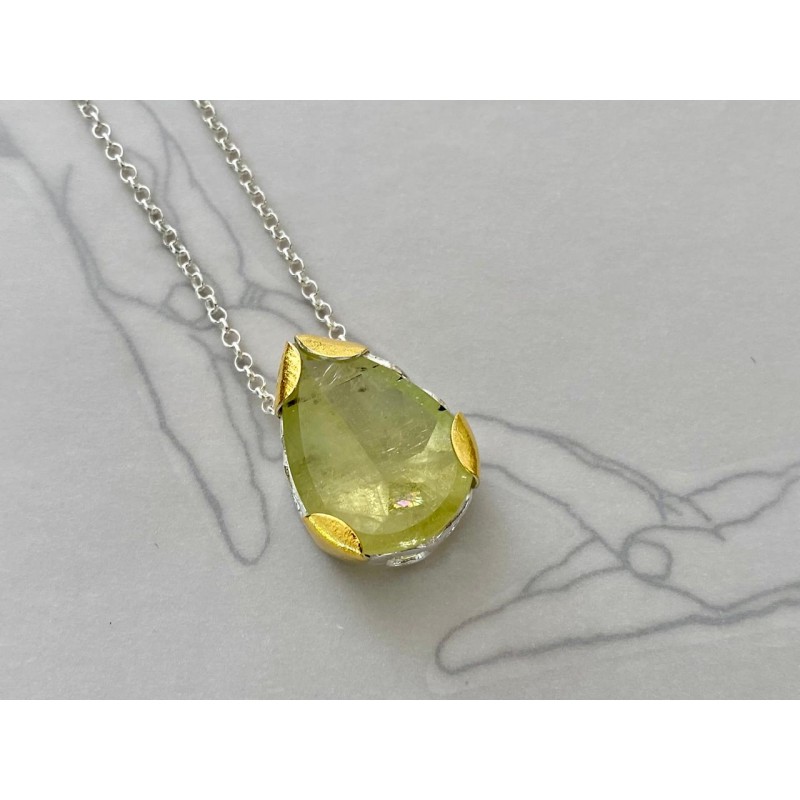 COLAR BERILO AMARELO GOTA COLAR BERILO AMARELO GOTA