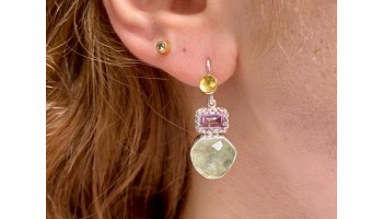 BRINCO ART DECO PEDRA DUPLA PEQUENO BRINCO ART DECO PEDRA DUPLA PEQUENO