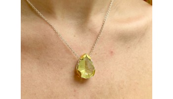 COLAR BERILO AMARELO GOTA COLAR BERILO AMARELO GOTA