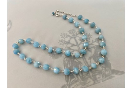 COLAR PADMINI ÁGUA MARINHA