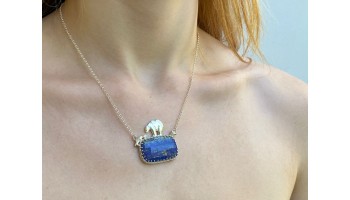COLAR URSO LÁPIS LAZULI COLAR URSO LÁPIS LAZULI